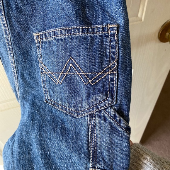 4T Overalls by Wrangler Jeans. Blue Carpenter Style. Unisex. - Picture 2 of 6